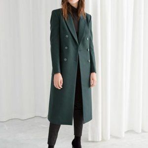 Green Double Breasted Ling & Other Stories Coat